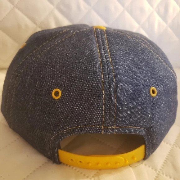 Vintage Blue  Denim Fresh Lake Fish Market Grand Bend ON Foam Inside Hat - Picture 3 of 6